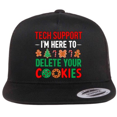 Tech Support Christmas Cookies Women Funny Christmas Flat Bill Trucker Hat