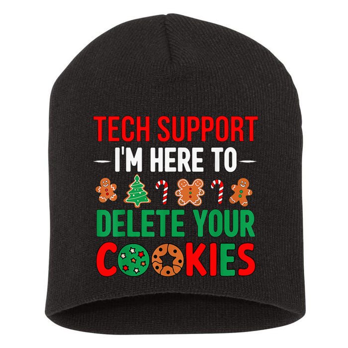 Tech Support Christmas Cookies Women Funny Christmas Short Acrylic Beanie