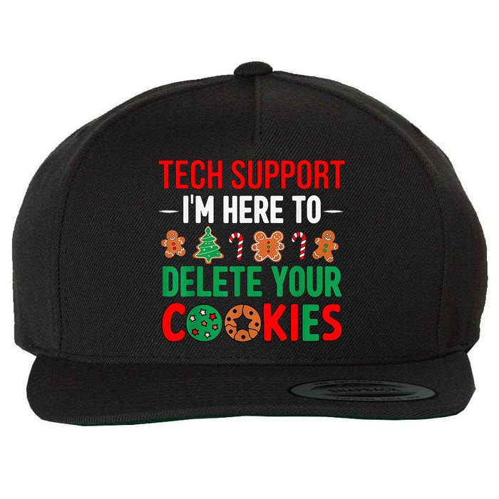 Tech Support Christmas Cookies Women Funny Christmas Wool Snapback Cap