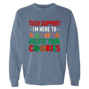 Tech Support Christmas Cookies Women Funny Christmas Garment-Dyed Sweatshirt