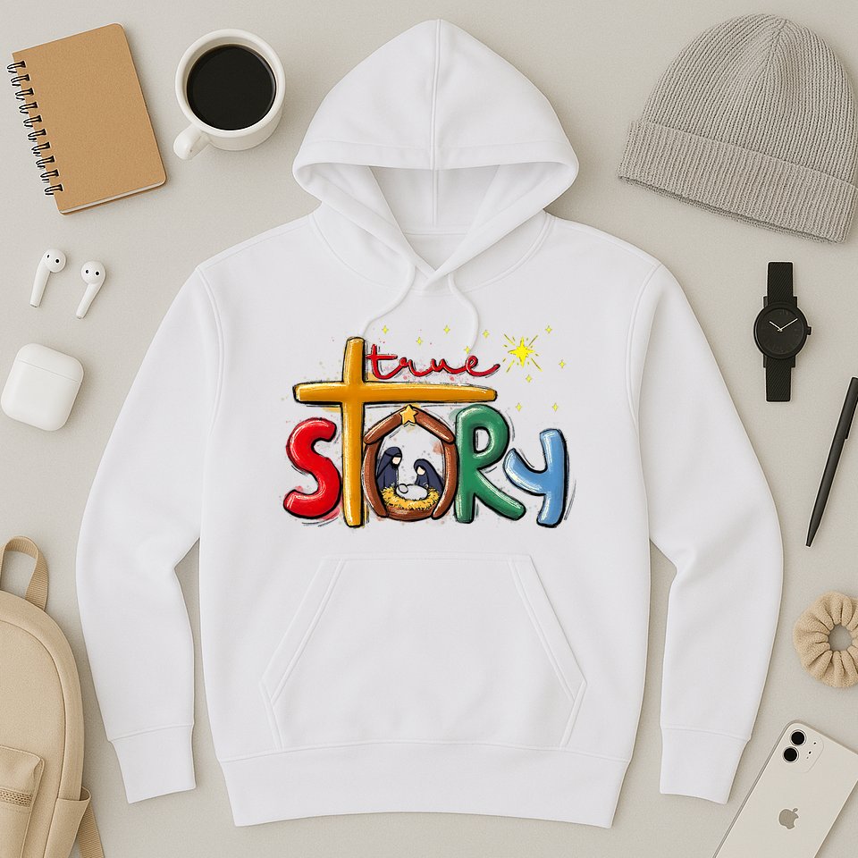 True Story Christmas Nativity Jesus Christian Christmas Hoodie