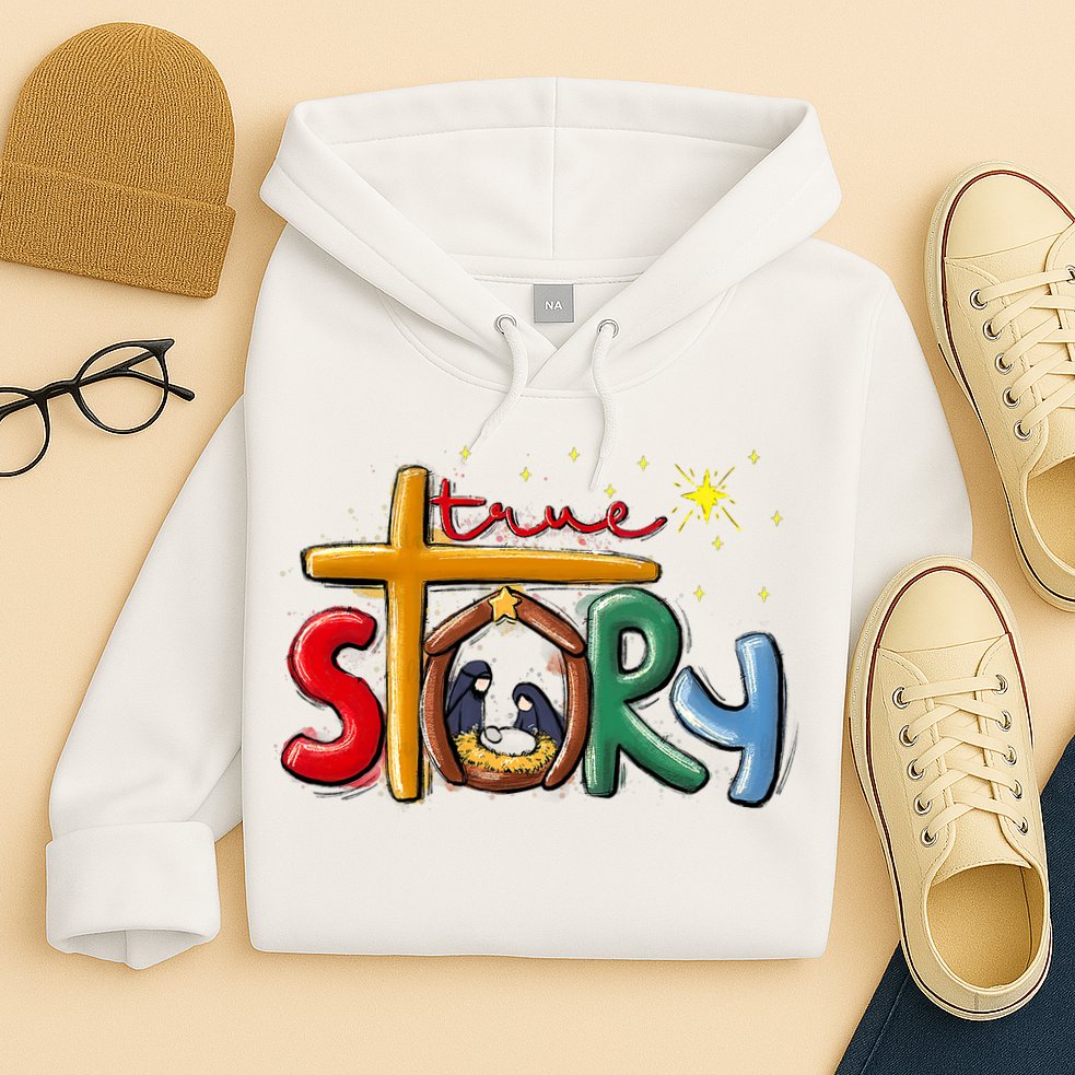 True Story Christmas Nativity Jesus Christian Christmas Hoodie