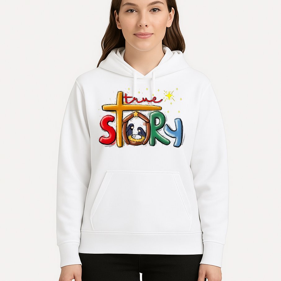 True Story Christmas Nativity Jesus Christian Christmas Hoodie