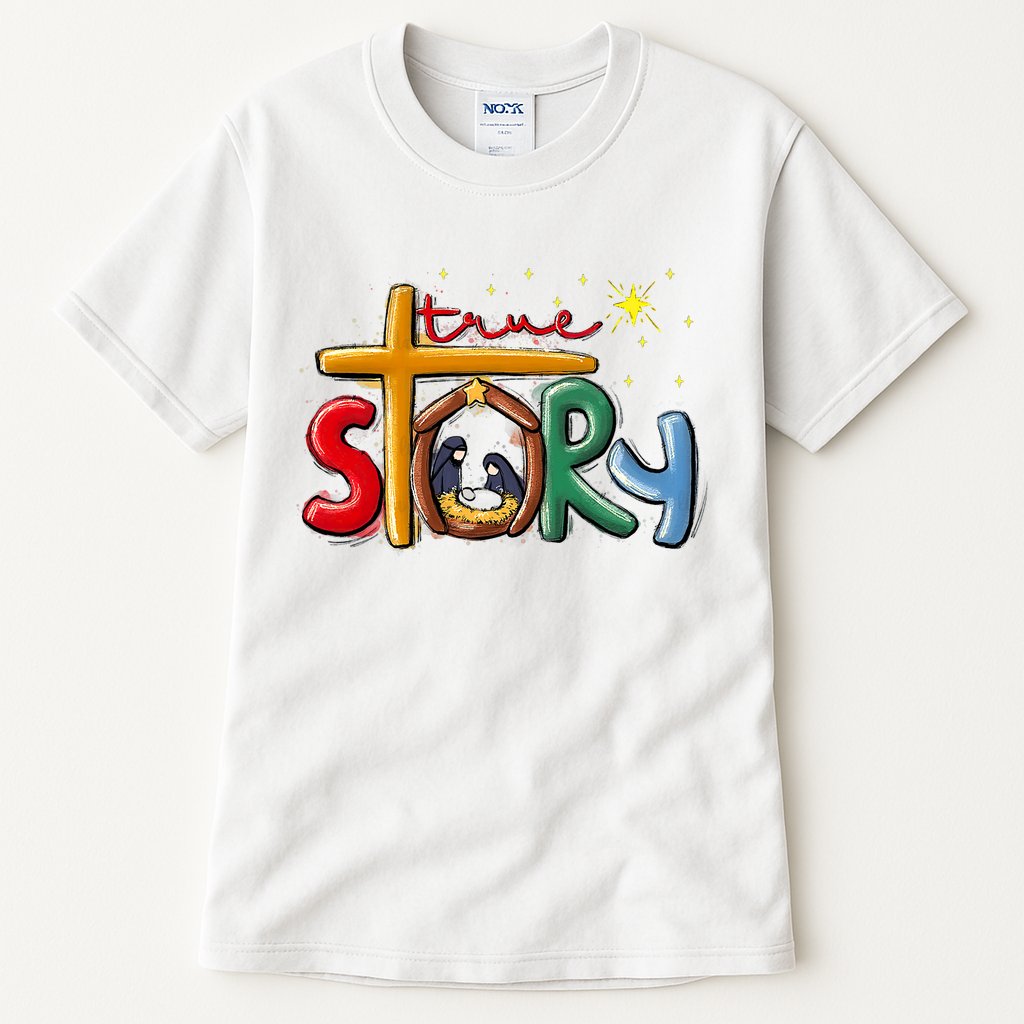 True Story Christmas Nativity Jesus Christian Christmas Tall T-Shirt