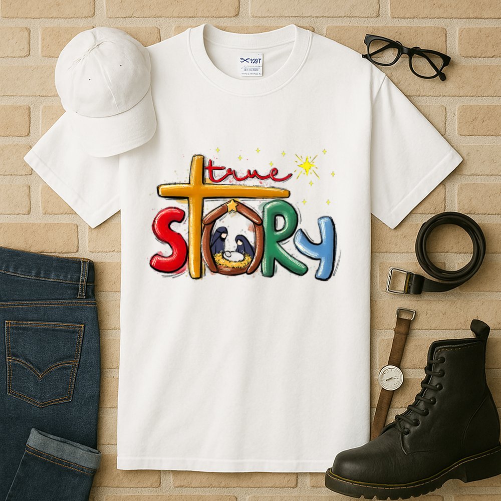 True Story Christmas Nativity Jesus Christian Christmas Tall T-Shirt