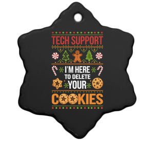 Tech Support Christmas Cookies Funny Christmas Gift Ceramic Star Ornament