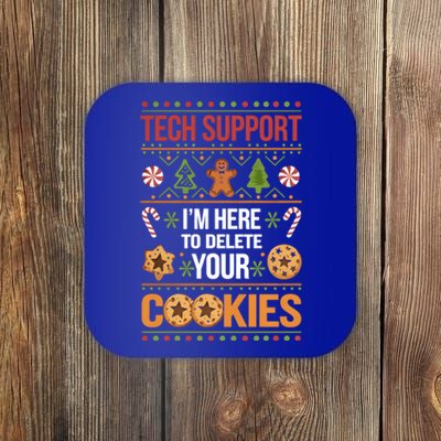 Tech Support Christmas Cookies Funny Christmas Gift Coaster