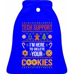 Tech Support Christmas Cookies Funny Christmas Gift Ceramic Bell Ornament