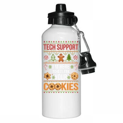 Tech Support Christmas Cookies Funny Christmas Gift Aluminum Water Bottle