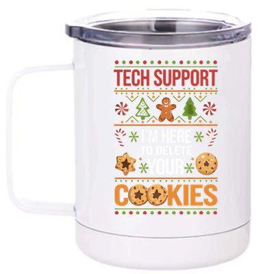 Tech Support Christmas Cookies Funny Christmas Gift 12 oz Stainless Steel Tumbler Cup