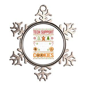 Tech Support Christmas Cookies Funny Christmas Gift Metallic Star Ornament