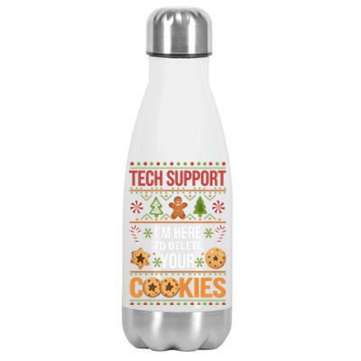 Tech Support Christmas Cookies Funny Christmas Gift Stainless Steel Insulated Water Bottle