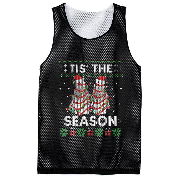 The Season Christmas Tree Cakes Debbie Becky Xmas Pyjama Mesh Reversible Basketball Jersey Tank