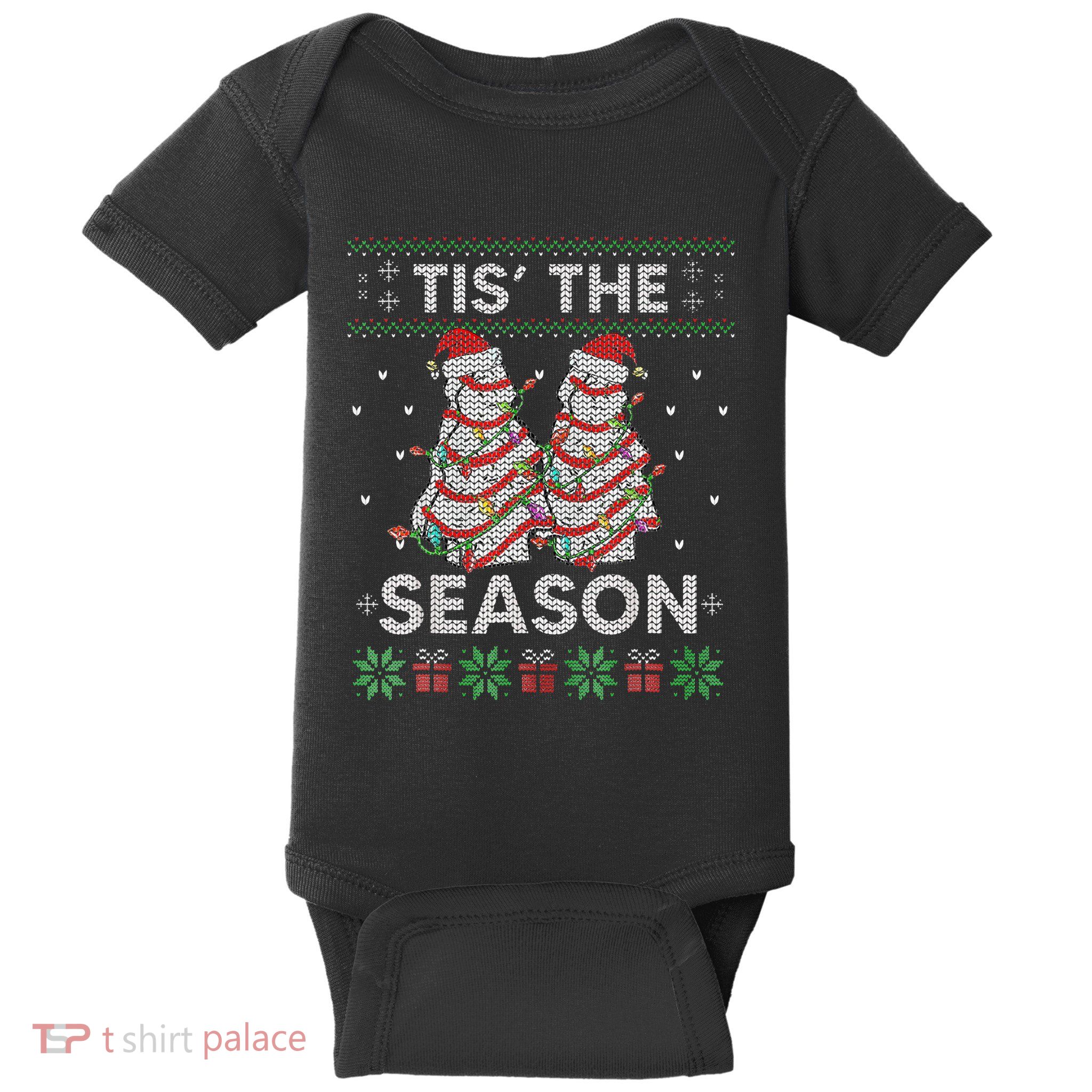 The Season Christmas Tree Cakes Debbie Becky Xmas Pyjama Baby Bodysuit