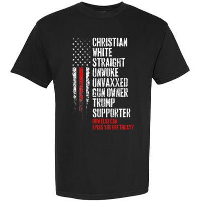 Trump Supporter Christian White Straight Unwoke Unvaxxed Garment-Dyed Heavyweight T-Shirt
