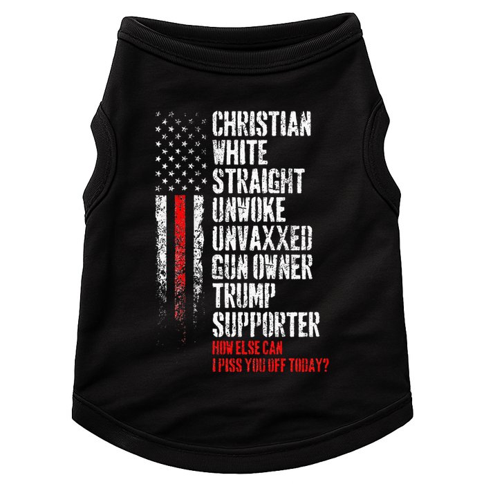 Trump Supporter Christian White Straight Unwoke Unvaxxed Doggie Tank