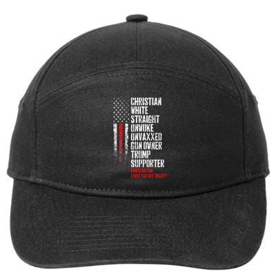 Trump Supporter Christian White Straight Unwoke Unvaxxed 7-Panel Snapback Hat