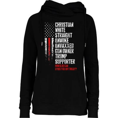 Trump Supporter Christian White Straight Unwoke Unvaxxed Womens Funnel Neck Pullover Hood