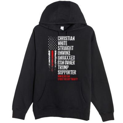 Trump Supporter Christian White Straight Unwoke Unvaxxed Premium Pullover Hoodie