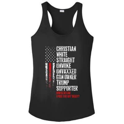 Trump Supporter Christian White Straight Unwoke Unvaxxed Ladies PosiCharge Competitor Racerback Tank