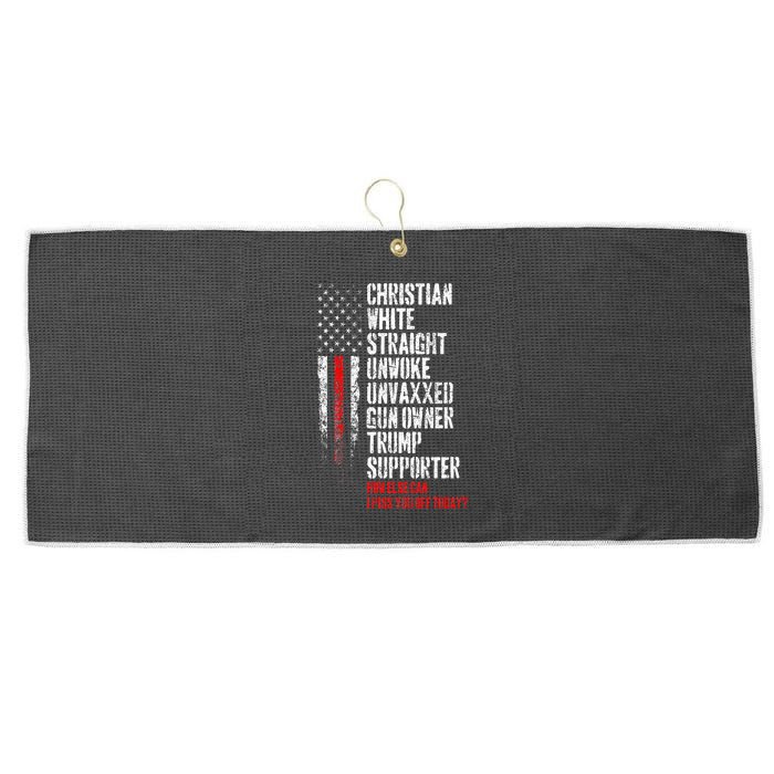 Trump Supporter Christian White Straight Unwoke Unvaxxed Large Microfiber Waffle Golf Towel