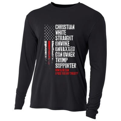 Trump Supporter Christian White Straight Unwoke Unvaxxed Cooling Performance Long Sleeve Crew