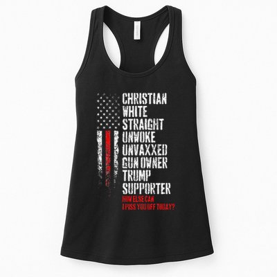 Trump Supporter Christian White Straight Unwoke Unvaxxed Womens Tank Top