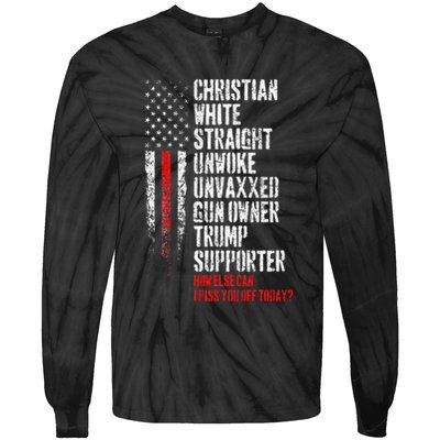 Trump Supporter Christian White Straight Unwoke Unvaxxed Tie-Dye Long Sleeve Shirt