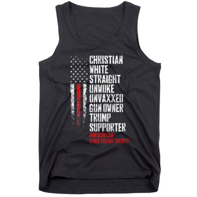 Trump Supporter Christian White Straight Unwoke Unvaxxed Tank Top