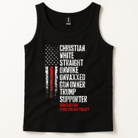 Trump Supporter Christian White Straight Unwoke Unvaxxed Tank Top