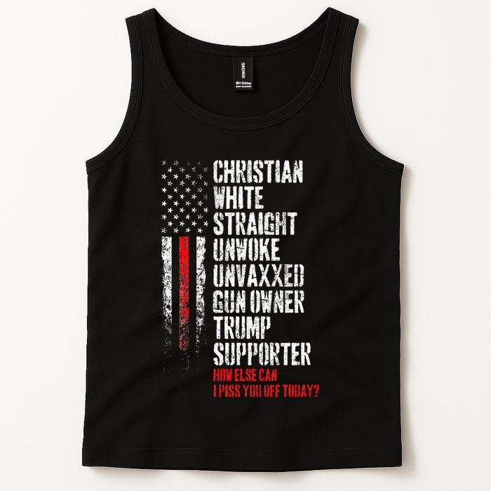 Trump Supporter Christian White Straight Unwoke Unvaxxed Tank Top