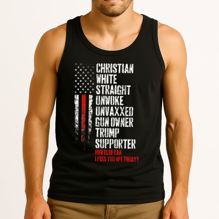 Trump Supporter Christian White Straight Unwoke Unvaxxed Tank Top