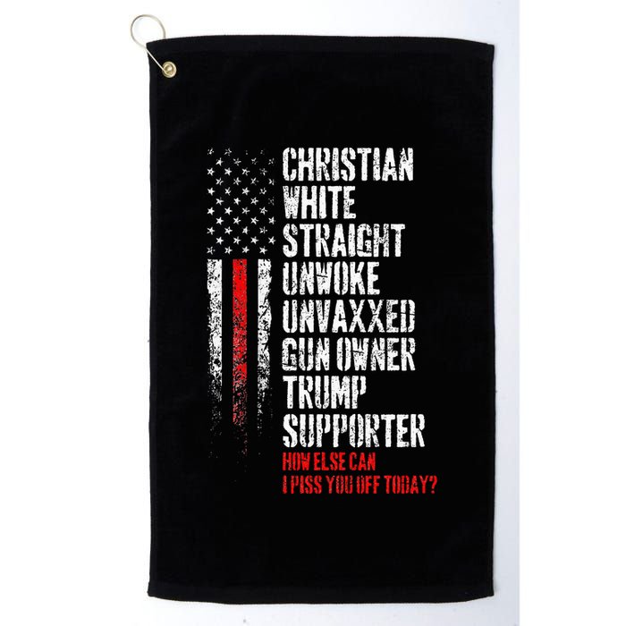 Trump Supporter Christian White Straight Unwoke Unvaxxed Golf Towel