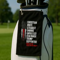 Trump Supporter Christian White Straight Unwoke Unvaxxed Golf Towel