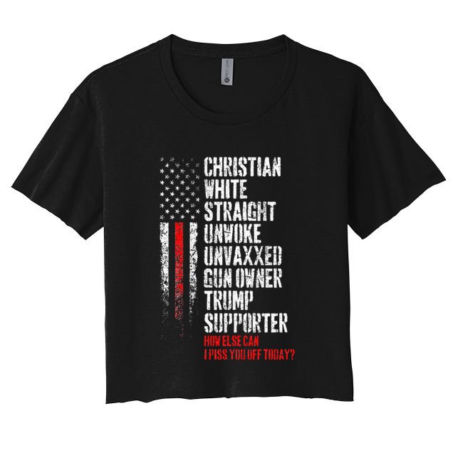 Trump Supporter Christian White Straight Unwoke Unvaxxed Crop Top