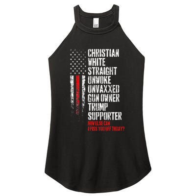 Trump Supporter Christian White Straight Unwoke Unvaxxed Women's Perfect Tri Rocker Tank