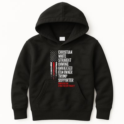 Trump Supporter Christian White Straight Unwoke Unvaxxed Kids Hoodie