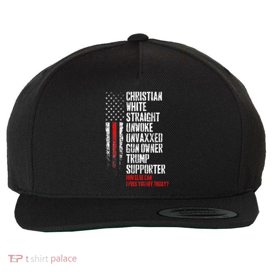 Trump Supporter Christian White Straight Unwoke Unvaxxed Wool Snapback Cap