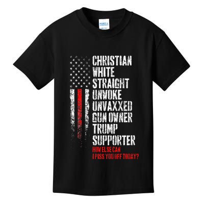 Trump Supporter Christian White Straight Unwoke Unvaxxed Kids T-Shirt