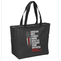 Trump Supporter Christian White Straight Unwoke Unvaxxed Zip Tote Bag