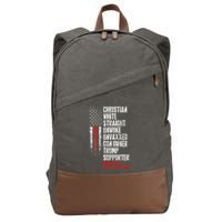 Trump Supporter Christian White Straight Unwoke Unvaxxed Cotton Canvas Backpack