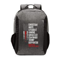 Trump Supporter Christian White Straight Unwoke Unvaxxed Vector Backpack