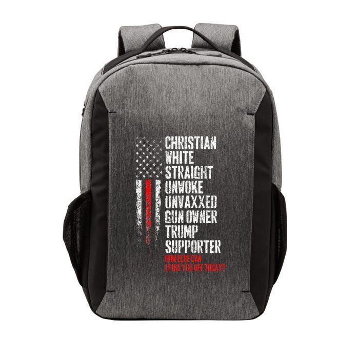 Trump Supporter Christian White Straight Unwoke Unvaxxed Vector Backpack