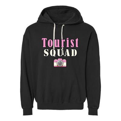 Tourist Squad Camera Girl Souvenir Vacation Travel Retro Garment-Dyed Fleece Hoodie