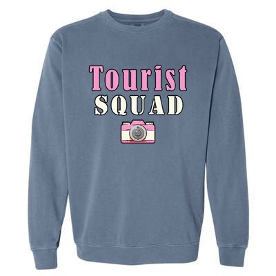 Tourist Squad Camera Girl Souvenir Vacation Travel Retro Garment-Dyed Sweatshirt