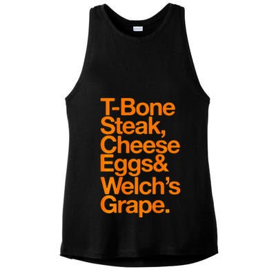 Tbone Steak Cheese Eggs And WelchS Grape Funny Ladies PosiCharge Tri-Blend Wicking Tank