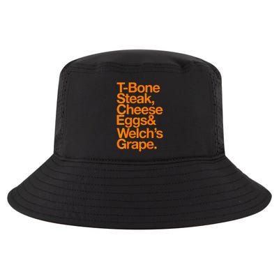 Tbone Steak Cheese Eggs And WelchS Grape Funny Cool Comfort Performance Bucket Hat