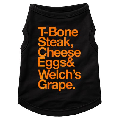 Tbone Steak Cheese Eggs And WelchS Grape Funny Doggie Tank
