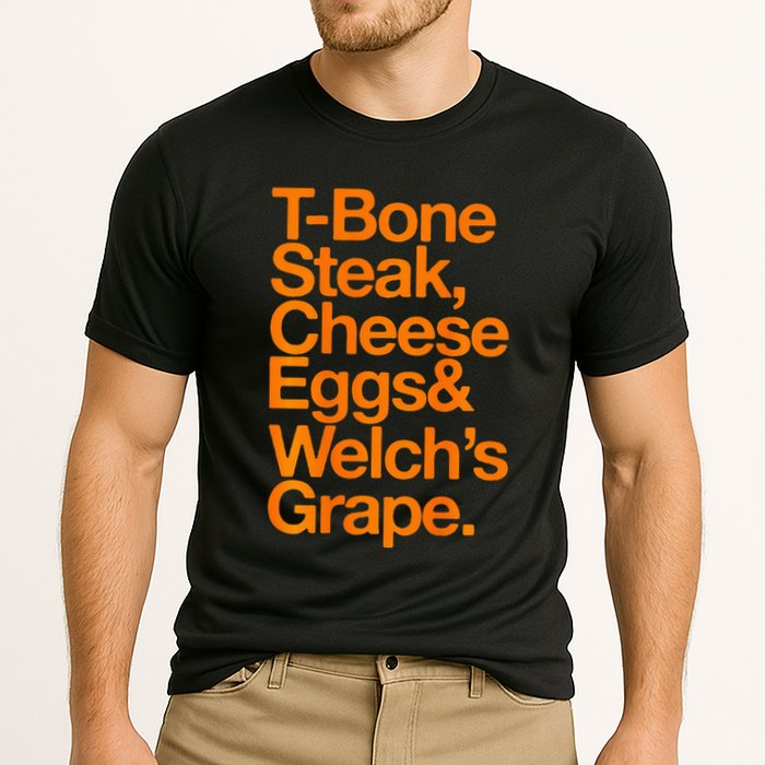 Tbone Steak Cheese Eggs And WelchS Grape Funny Performance Shirt