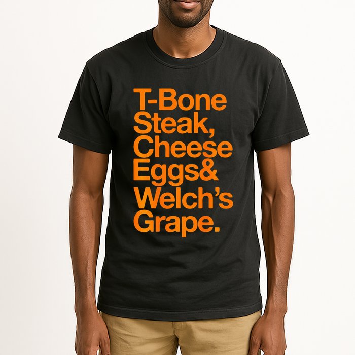 Tbone Steak Cheese Eggs And WelchS Grape Funny Tall T-Shirt